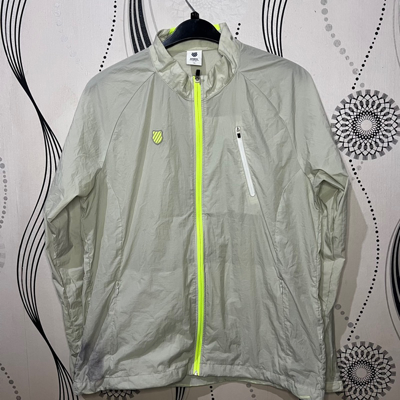 Thirft Jaket Running Merk K-Swiss Warna Abu Muda | Preloved | Second Murah