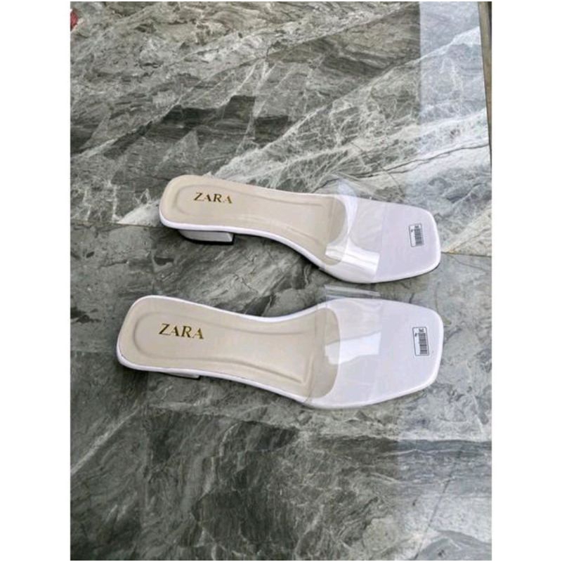 sandal hak tahu mika bening 3cm