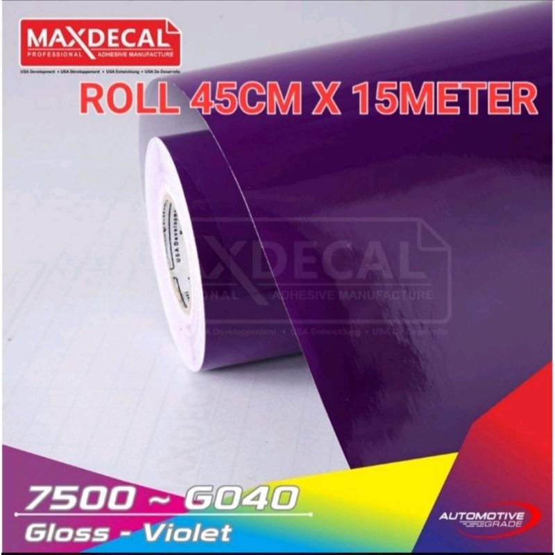 ROLL Sticker Maxdecal 750p G040 Gloss Violet 45cm × 15m ROLL