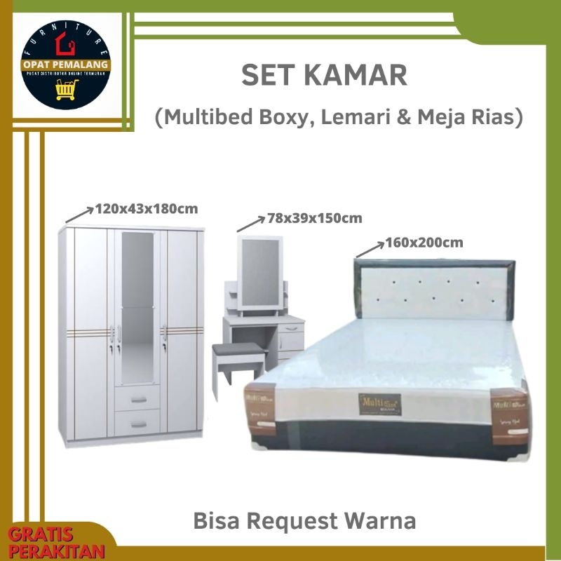 Set Kamar Tidur Lamaran Furniture Springbed Divan Lemari Meja Rias Paket Lamaran Seserahan Termurah 