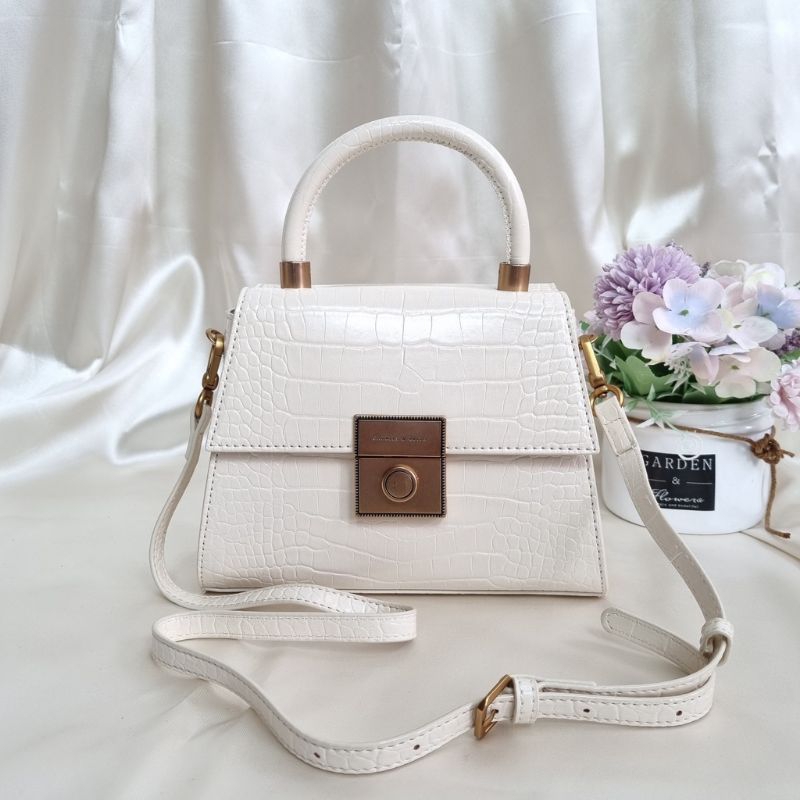 TAS CK PRINTED CROCO TO HANDLES BAG