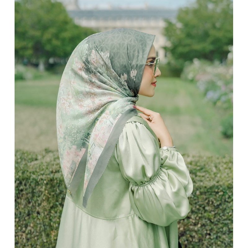 Hijab Segiempat Voal Motif Parisan series | Terlaris dan Terbaru