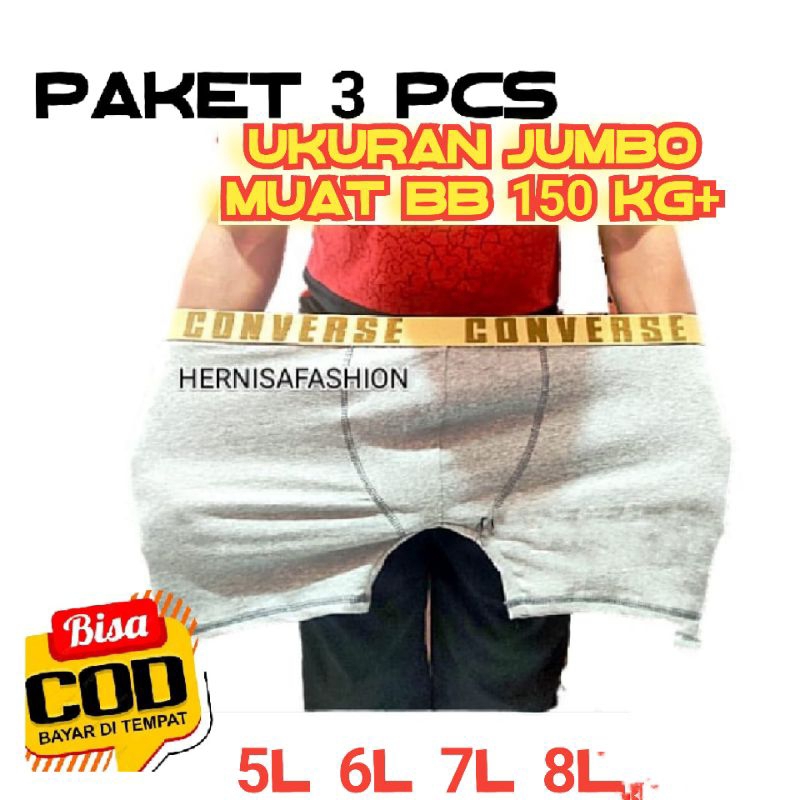 3pcs Celana Dalam Boxer Pria  CD BRIEF dewasa laki laki  JUMBO BOKSER BIG SIZE CD BEKAM