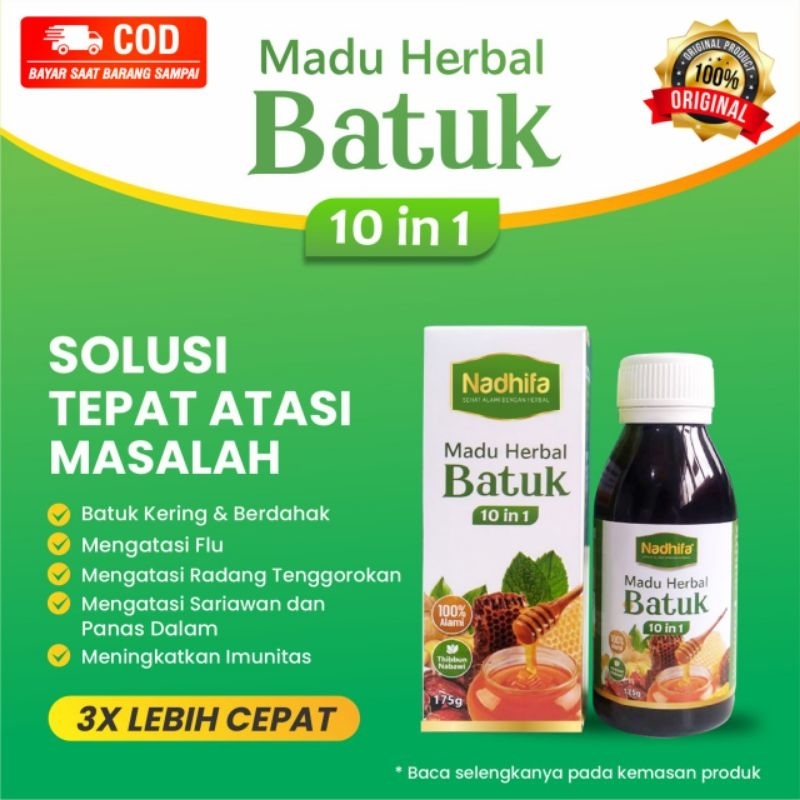 Madu Flu &amp; Batuk Nadhifa 10 in 1 - Madu Batuk Komplit