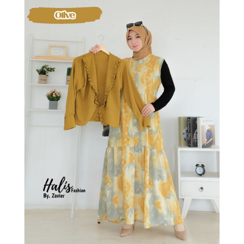 HALIS ORI//One Set Inner Outer Crinkle Premium //ONE SET OUTER OOTD