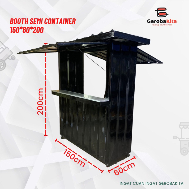 Booth Semi Kontainer Minimalis Hitam