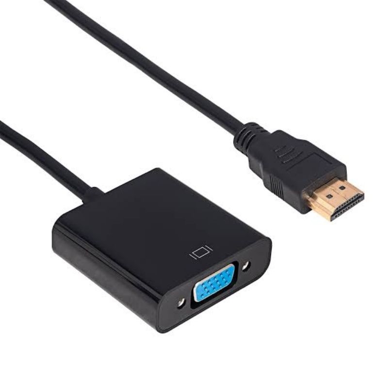 CONVERTER HDMI MALE TO VGA FEMALE + KABEL VGA MALE TO VGA MALE 1.5 METER UNTUK MENYAMBUNGKAN LAPTOP KE PROYEKTOR