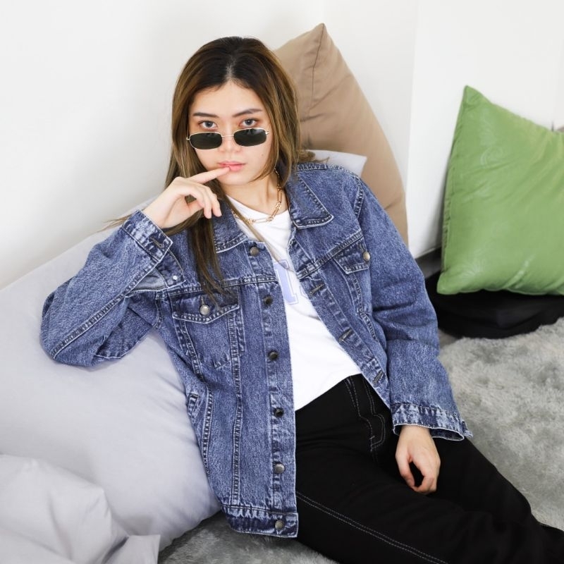 Jean Jacket Jeans Wanita Oversize