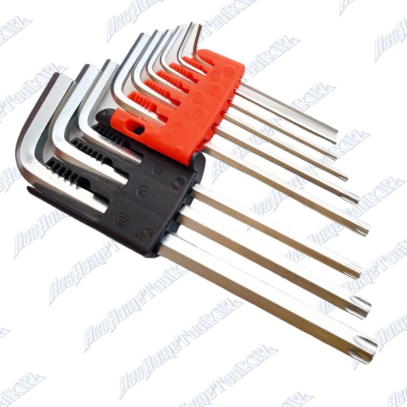 Kunci L Set 9pcs Soligen B 02 Hex Key Wrench Kombinasi Polos Biasa dan Bintang Segi 6