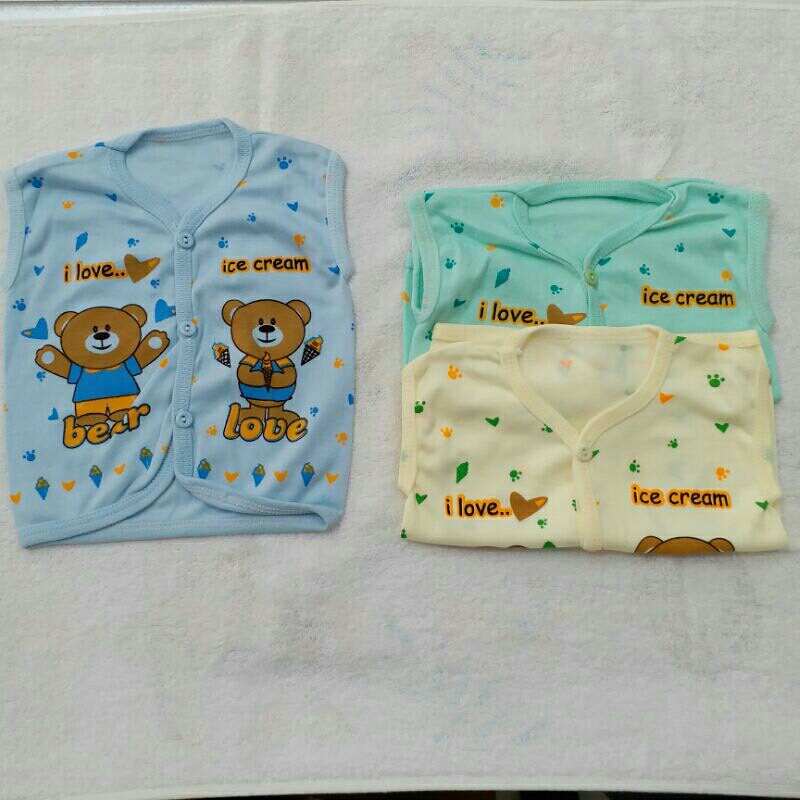 Baju Putung Bayi 0 - 3 Bulan per 3 Pcs