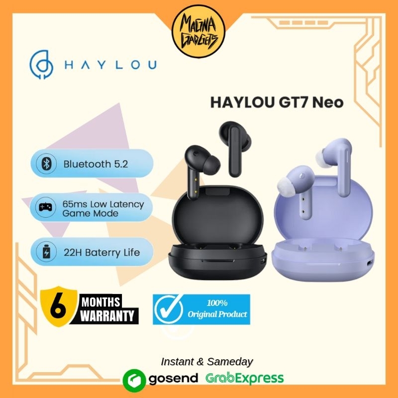 Haylou GT7 Neo TWS Earphones Bluetooth 5.2 Low Latency Gaming Mode Noise Cancellation