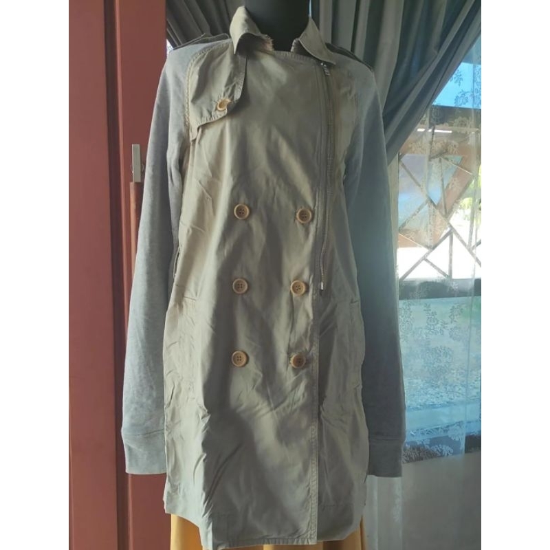 LONG COAT KOREA JEPANG KATUN  ZIPPER