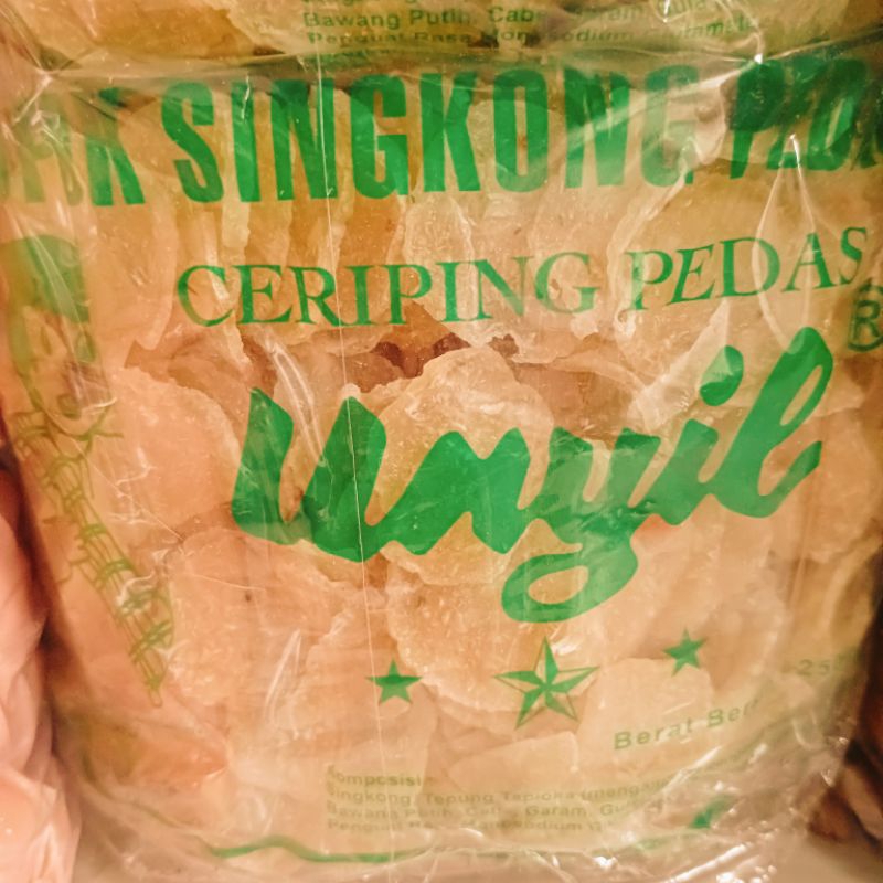 

Ceriping Singkong Pedas Unyil kemasan 500 gram