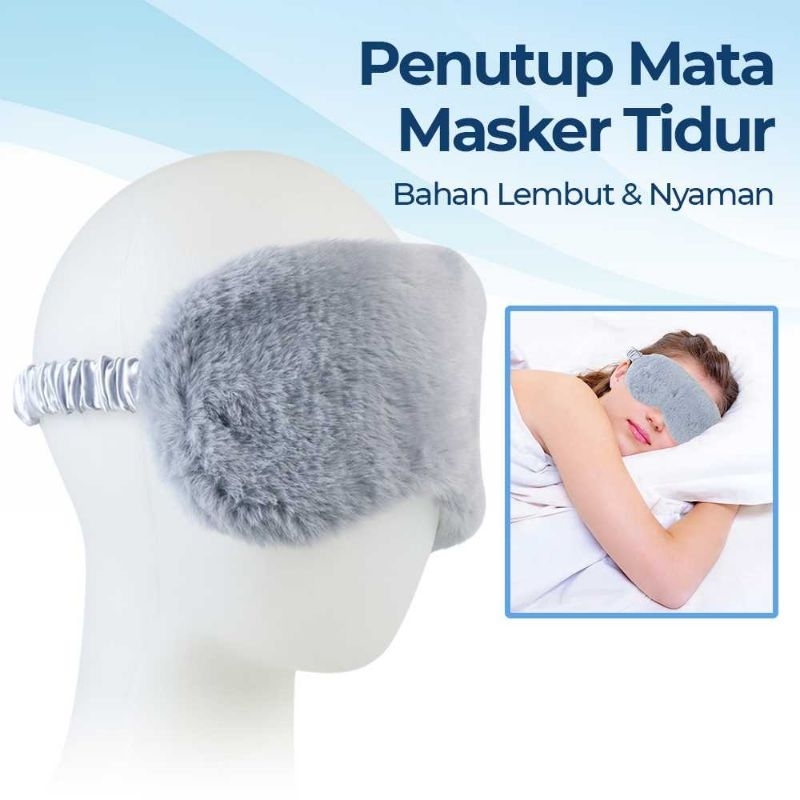 Sleeping Mask Blindfold Eye Patch Penutup Mata Masker Tidur Bulu Bahan Lembut Dan Nyaman