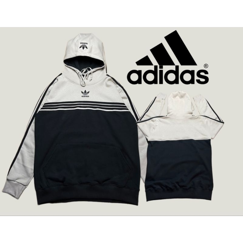 HOODIE ADIDAS 2D VINTAGE/OODIE ADIDAS VINTAGE - COMBINASI BLACK BROKEN WHITE UNISEX FULL TAG MIROR 1:1 ORIGINAL/HPN