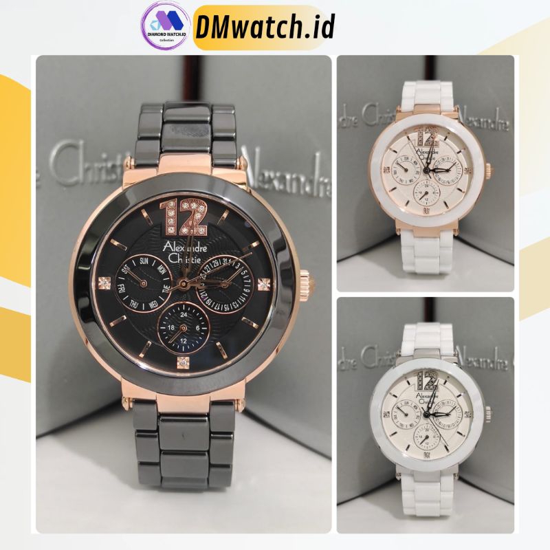 Jam  Tangan Wanita Keramik Alexandre Christie AC2359 AC 2359 Original Garansi Resmi Alexander Christ