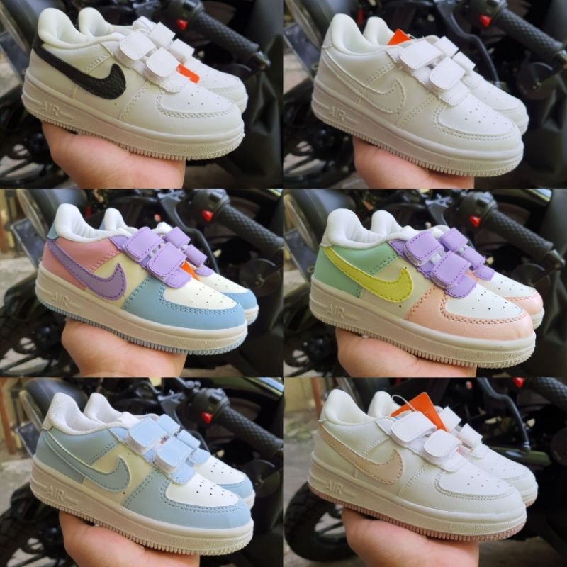 Sepatu anak perempuan &amp; sepatu anak laki laki sepatu anak nike sepatu anak NIK3 4IR F0RCE 1 RAINBOW