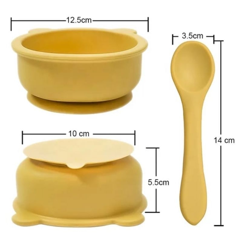 Mangkok makan bayi silikon anti tumpah / Baby suction bowl silicone / perlengkapan makan anak bayi termurah