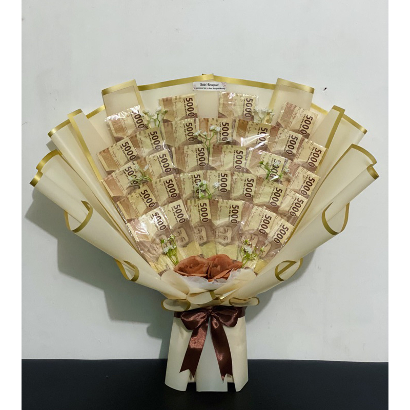 Money bouquet pecahan 5K 30 lembar bucket uang malang
