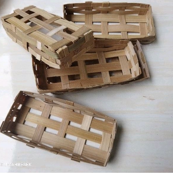 [100pcs] Keranjang Bambu 16x6x3 / Reyeng Ikan Pindang Cue Tongkol Peda Grosir Termurah