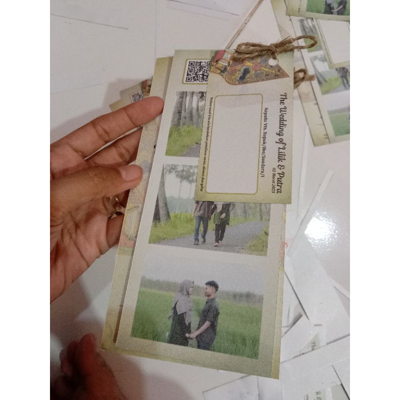 Undangan Pernikahan Wayang Hang tag Undangan Rustic Undangan elegan Undangan Unik Undangan Murah Und