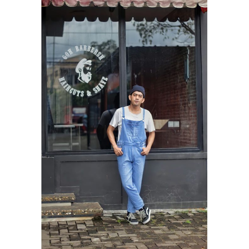 ORIGINAL BAJU OVERALL CELANA KODOK JEANS PRIA BERKUALITAS TEBAL IMPORT