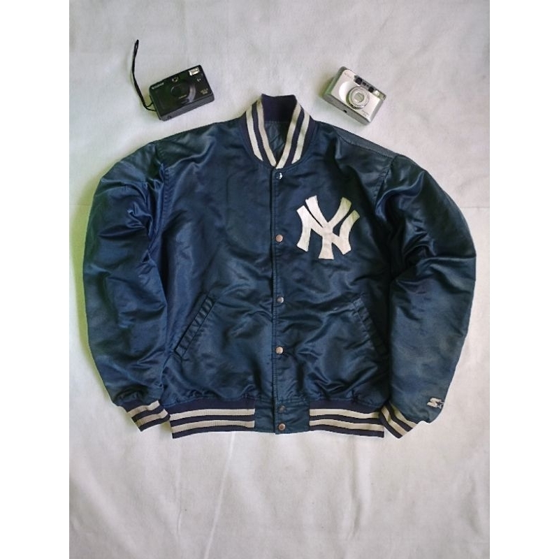 jaket varsity baseball Yankees diamond starter 80s Made in usa