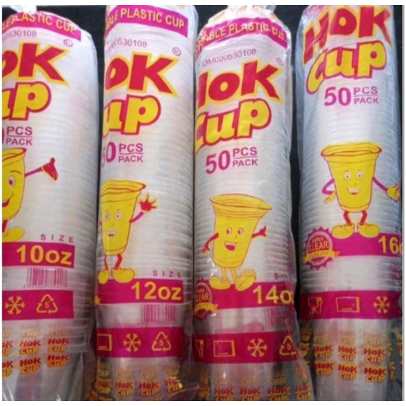 Cup Hok | Cup plastik | Gelas Plastik bening | Ukuran 10 oz, 12 oz, 14 oz, 16 oz Hok cup