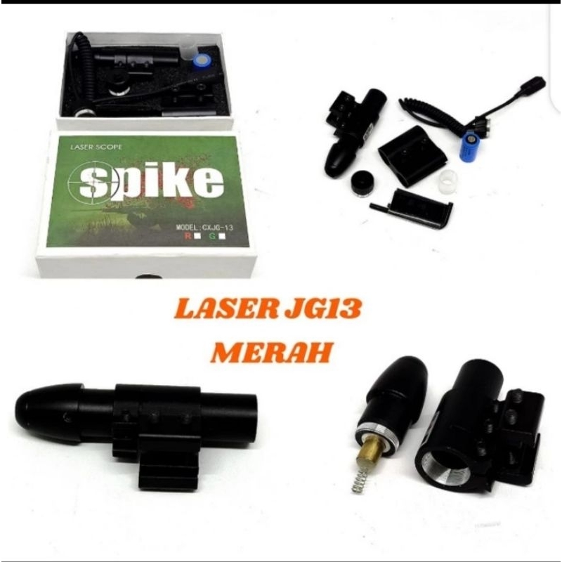 Laser Spike Baterai Cas Charge JG 13 cahaya Merah / Hijau