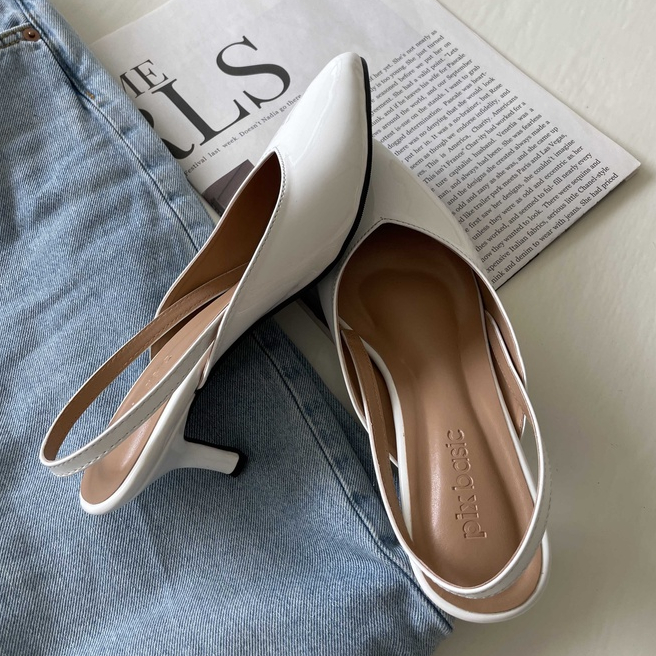 Pixfootwear Adley Patent Heel Shoe (White, Black, Ivory, Beige) -  Sepatu Hak Wanita