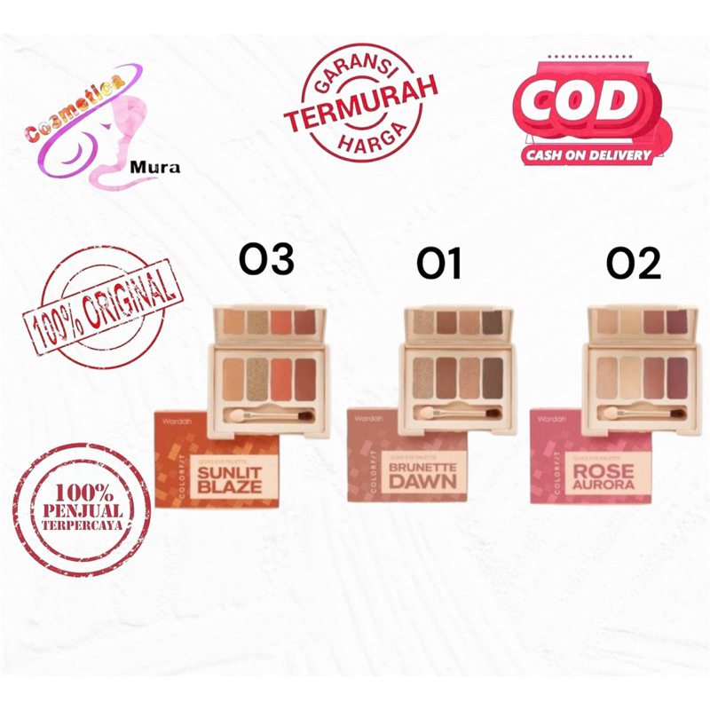 &lt; quad pallete &gt; wardah colorfit quad eye palette || palette eyeshadow wardah quad terbaru