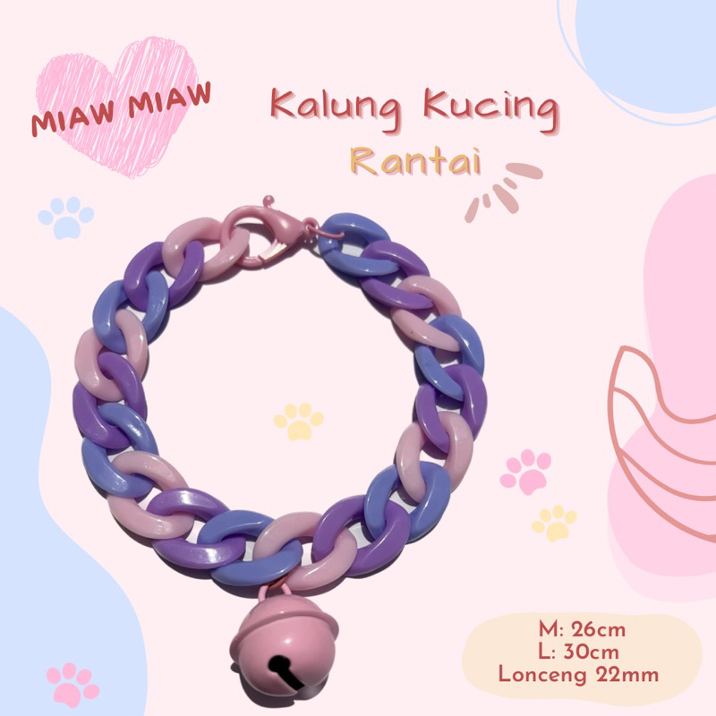 Kalung Kucing Rantai Candy Lonceng 22mm by Miaw Miaw