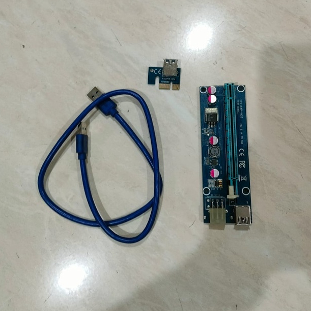 USB 3.0 PCI-E Express Riser Card 1x to 16x VGA For Mining Kondisi Bekas pakai namun masih bagus dan 