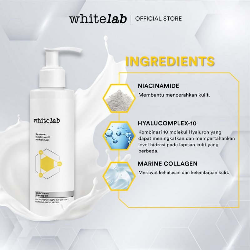 WHITELAB Brightening Body Serum Lotion 200gr BPOM Hand body Whitening Handbody