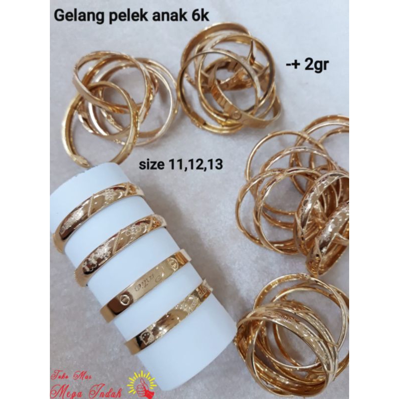 Gelang pelk anak emas asli kadar 300/2graman