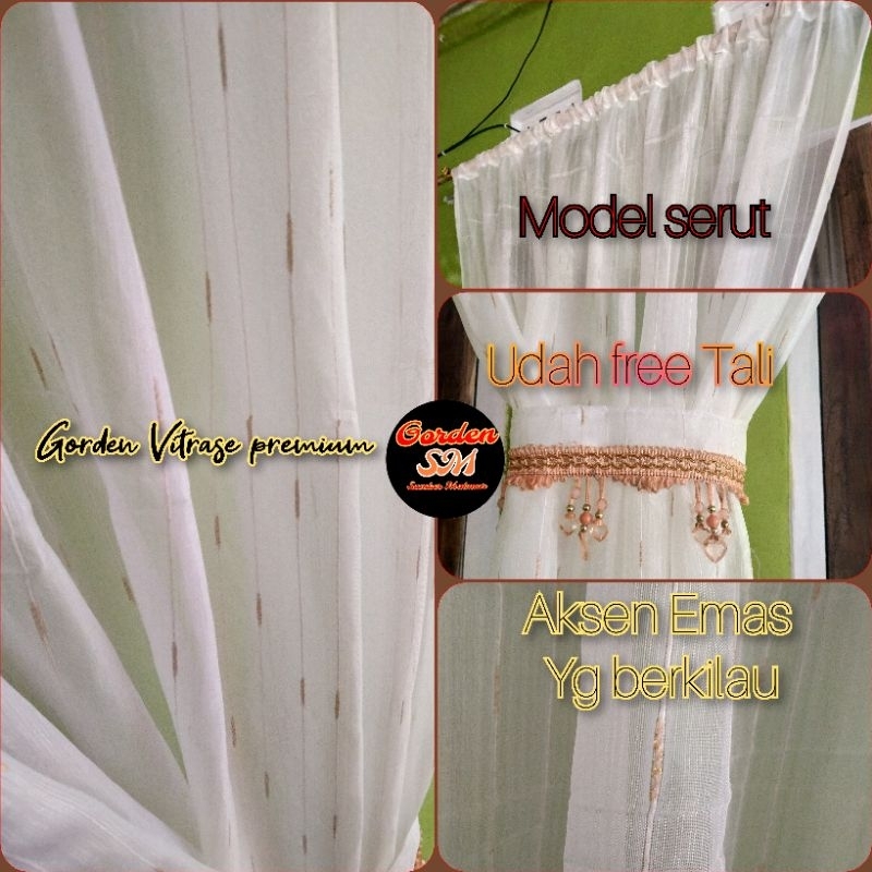 tirai gorden serut Vitrase premium putih
