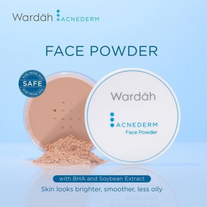 WARDAH ACNEDERM FACE POWDER / BEDAK TABUR WARDAH ACNEDERM / WARDAH ACNEDERM FACE POWDER 20GR / BEDAK