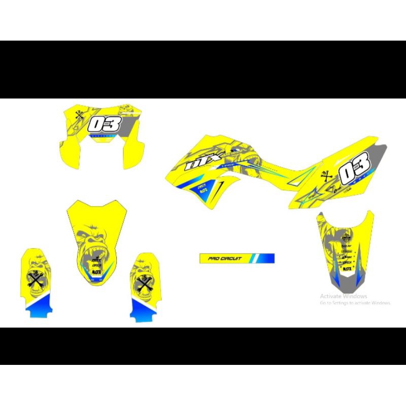 decal stiker klx d tracker full body old laminasi glosy/doff