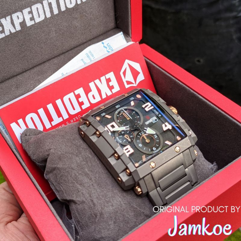 Jam Tangan Arloji Expedition Tipe E 6757 M Titanium Remaja Cowok Pria Analog Original Ori Murah Anti