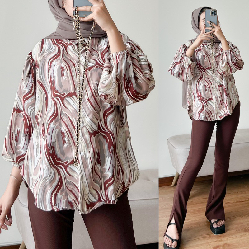 GHALAXIE BLOUSE SHAKILLA MOTIF (HANYA ATASAN TIDAK ONE SET)