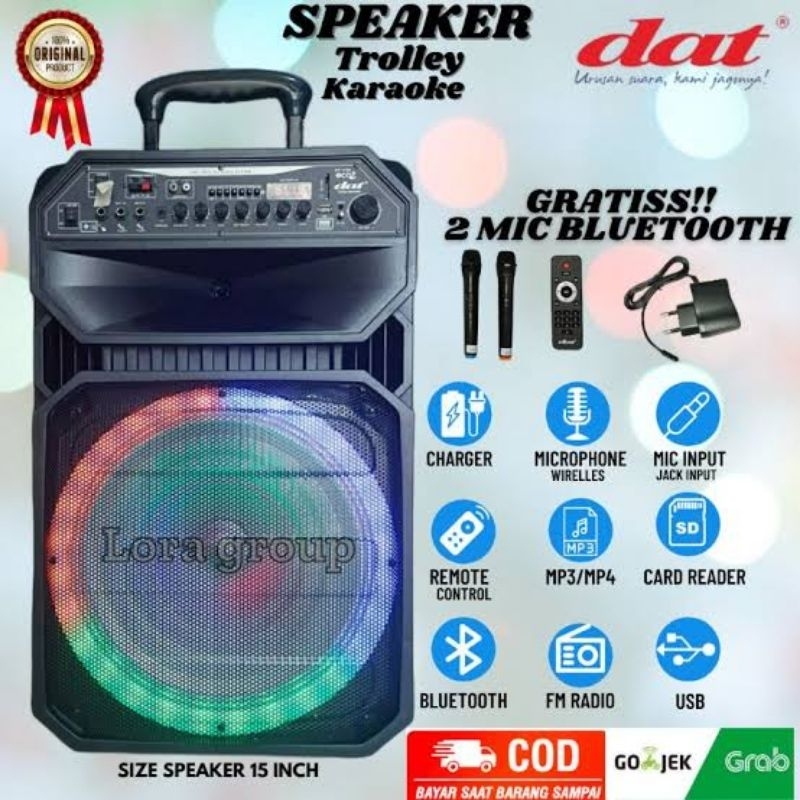 lt2 SPEAKER TROLLEY SPIKER TROLI DAT DT 1150 DT-1150 DT1150 ECO PLUS 15 " INCH IN ADA RODA BISA DIPI