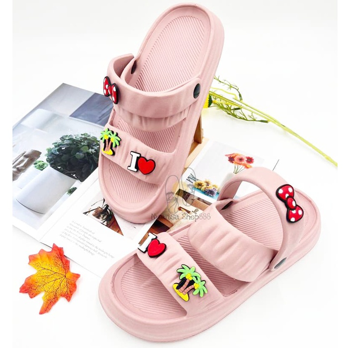Sandal Wanita Dewasa Sandal Selop Jelly karet korean style tali belakang UK 36-40 HL-804