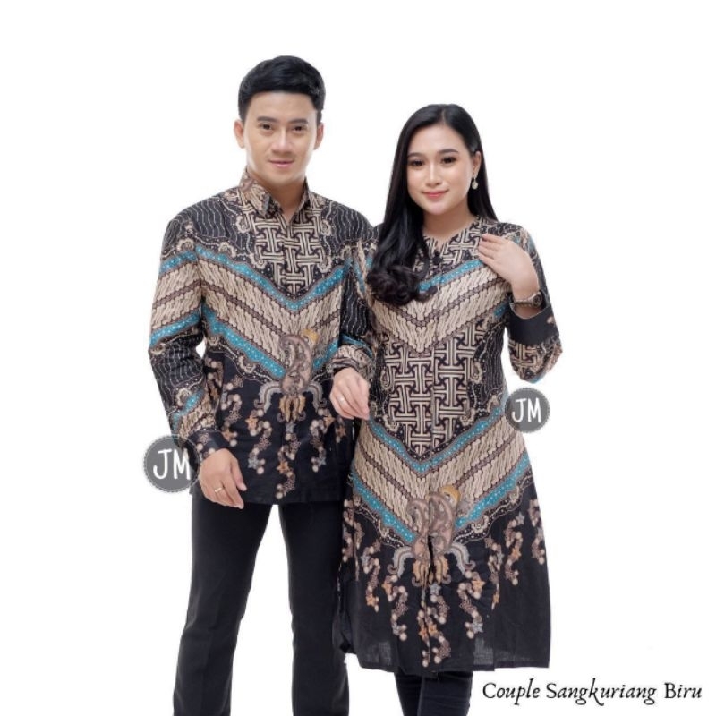 Tunik Batik Couple Modern M L XL XXL Set Pakai Couple Batik Atasan Batik Tunik Wanita Kantor