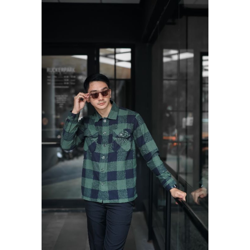 Mubeng Jacket Shelby Hijau Plaid