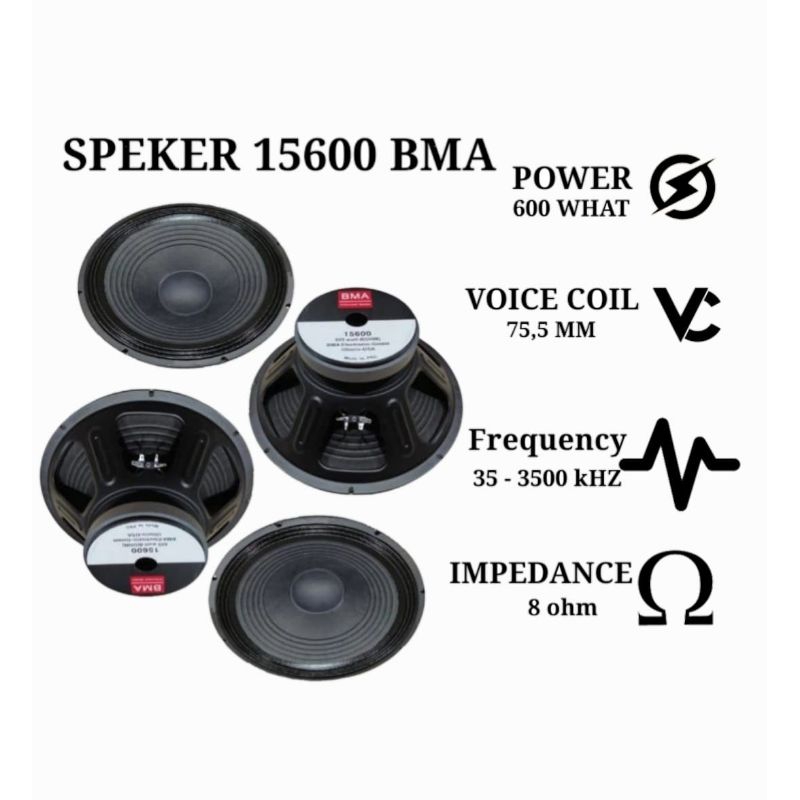Speaker Komponen 15 Inch BMA 15600 Speaker Component 15" 15inch