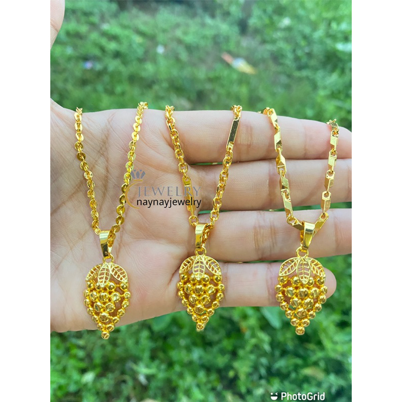 Kalung Koin 2 suku warna 24k anggur sedang