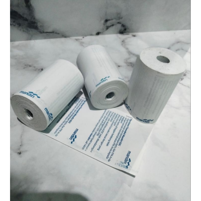 

(SIAP KIRIM) 20ROLL FREE 1ROLL KERTAS KASIR STRUK THERMAL PAPER MANDIRI 58 X 40 MM LOGO BANK MANDIRI EDC MURAH