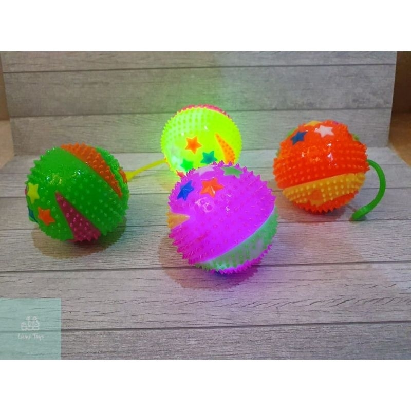 [LGS] BOLA DURI LAMPU LED NYALA / MAINAN FLASHING SPIKY BALL JUMBO / MAINAN BOLA YOYO PENCET BUNYI / BOLA TERAPI STROKE