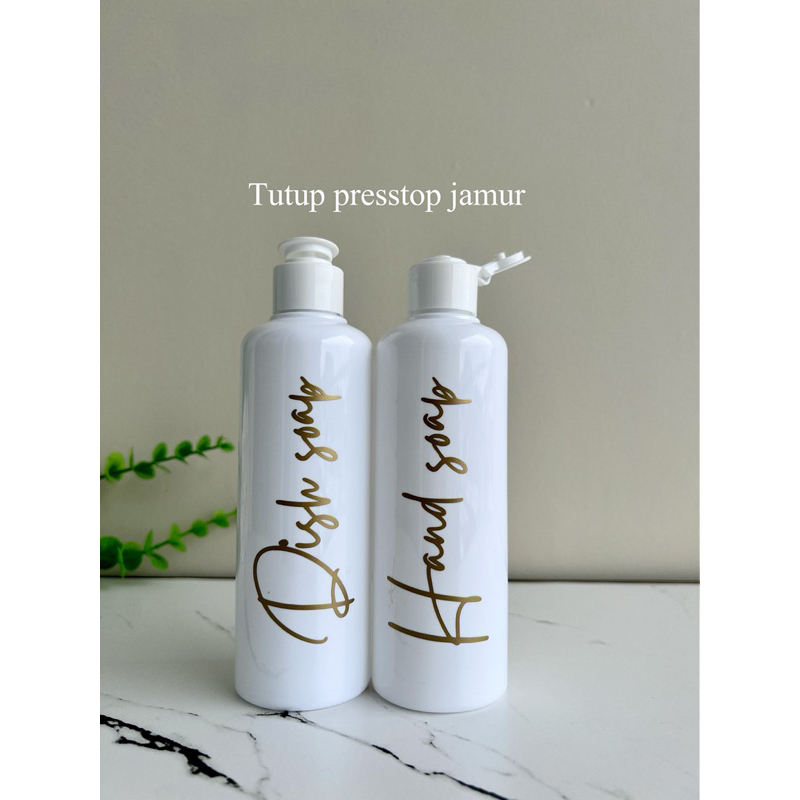 botol putih 250ml gold edition. aesthetic bottle minimalist refill organizer tempat sabun cair pump estetik