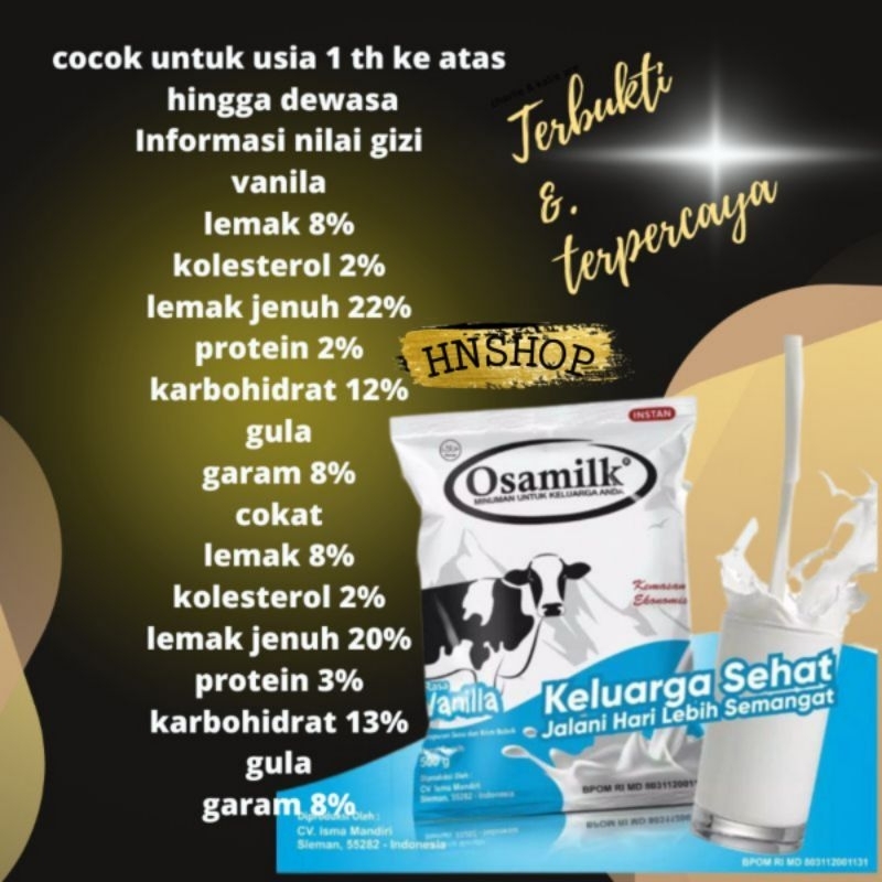 

SUSU OSAMILK PENGGEMUK BADAN SUSU PENAMBAH NAFSU MAKAN 500GRAM